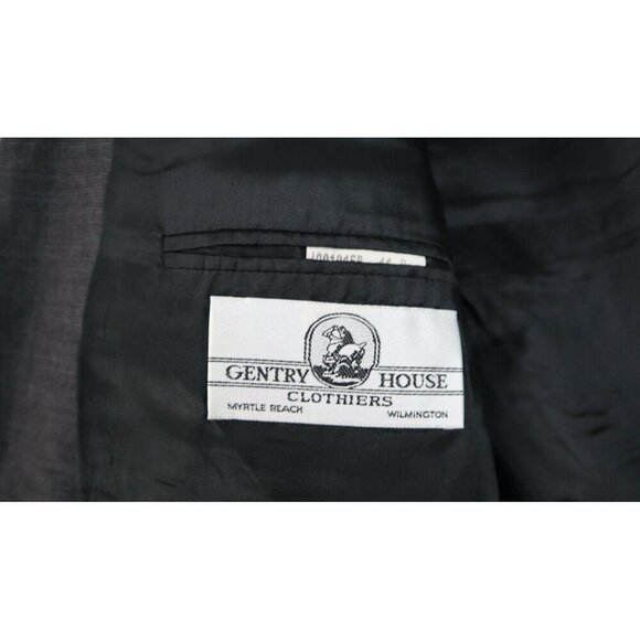 MEN'S GRAY PLAID WOOL BLAZER JACKET SPORT COAT - GENTRY HOUSE - TINO - SIZE 44R - Picture 3 of 6